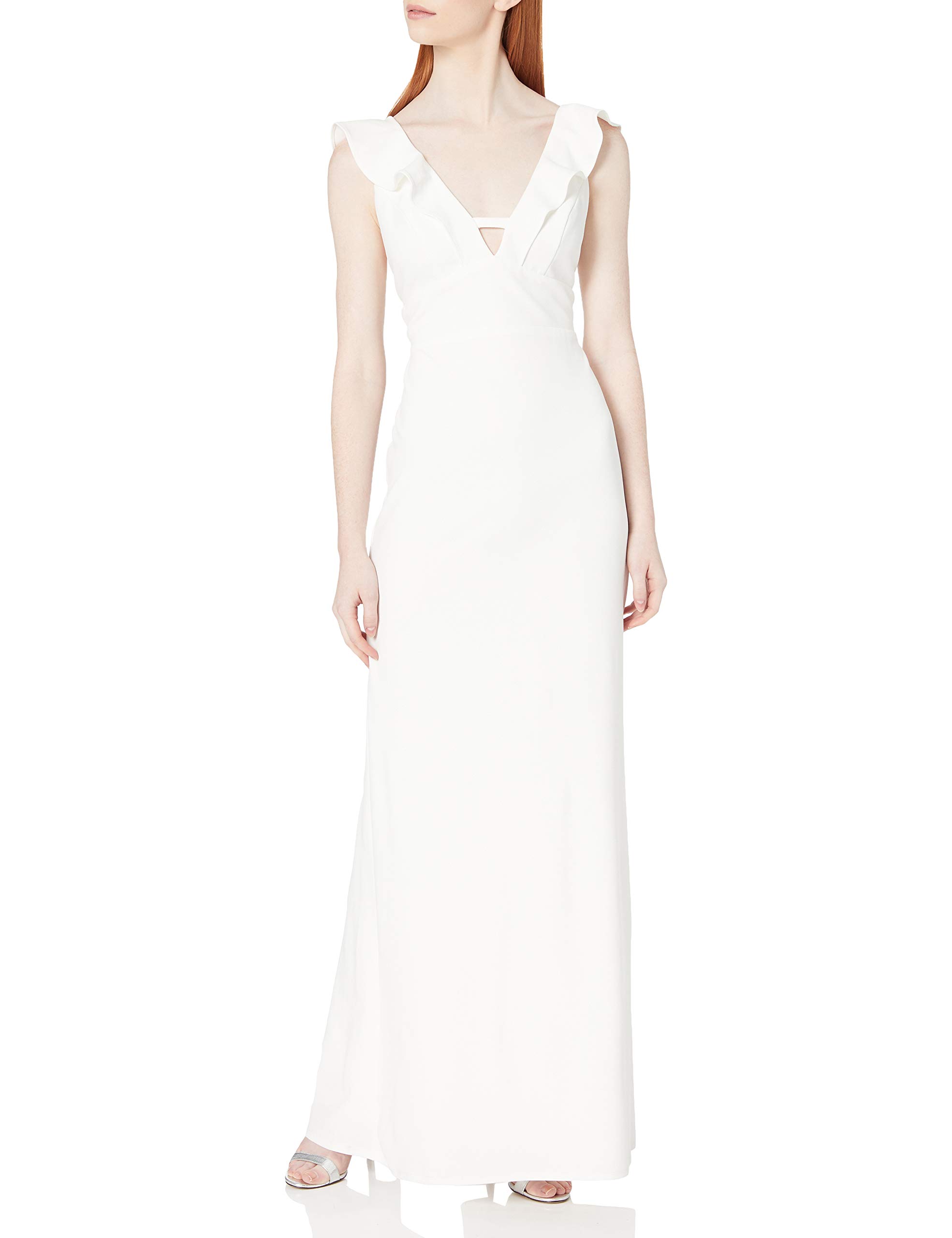 Abs Allen Schwartz Womens Ruffle Front Deep V Gown