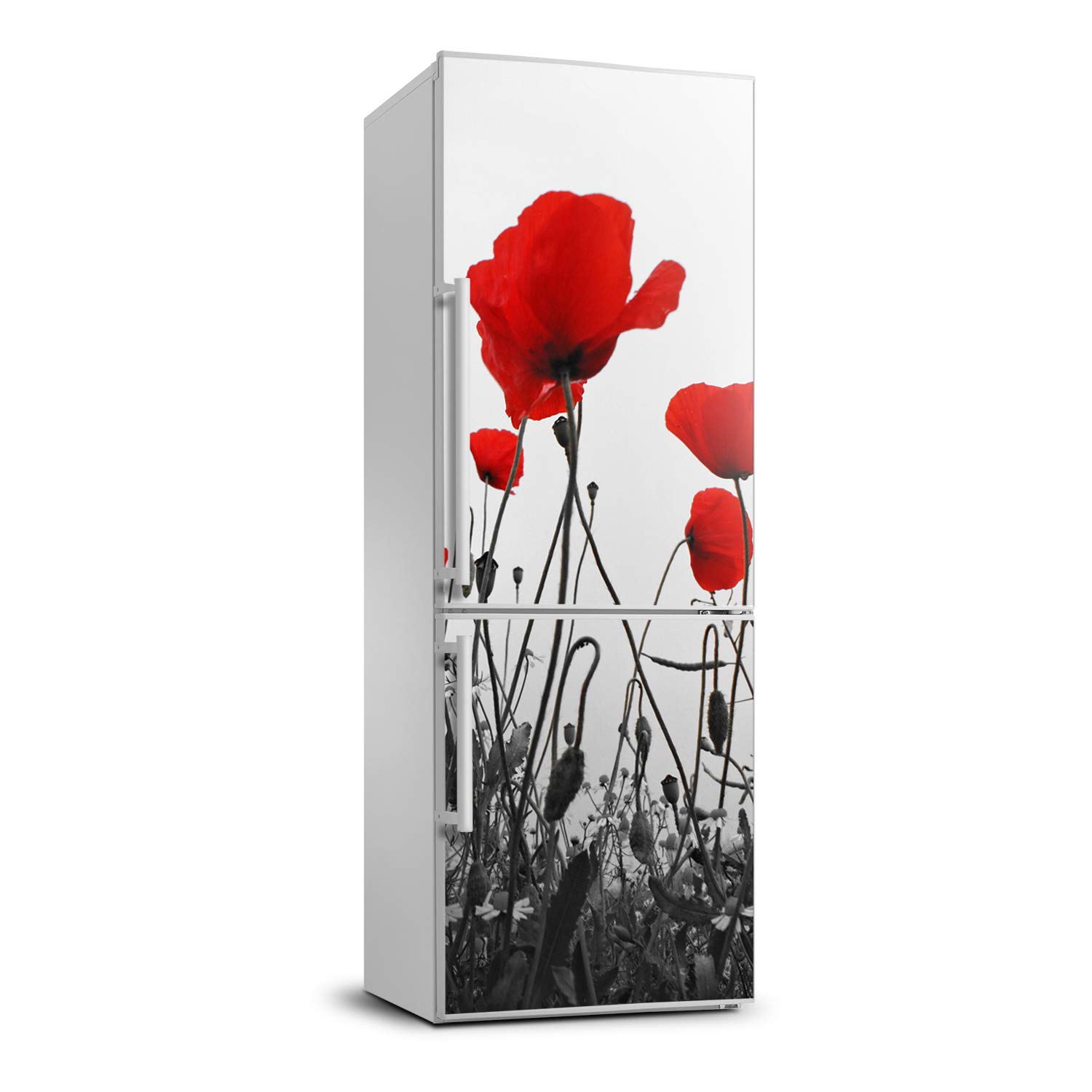 Pegatina de flores silvestres para decorar el frigorífico de la cocina moderna