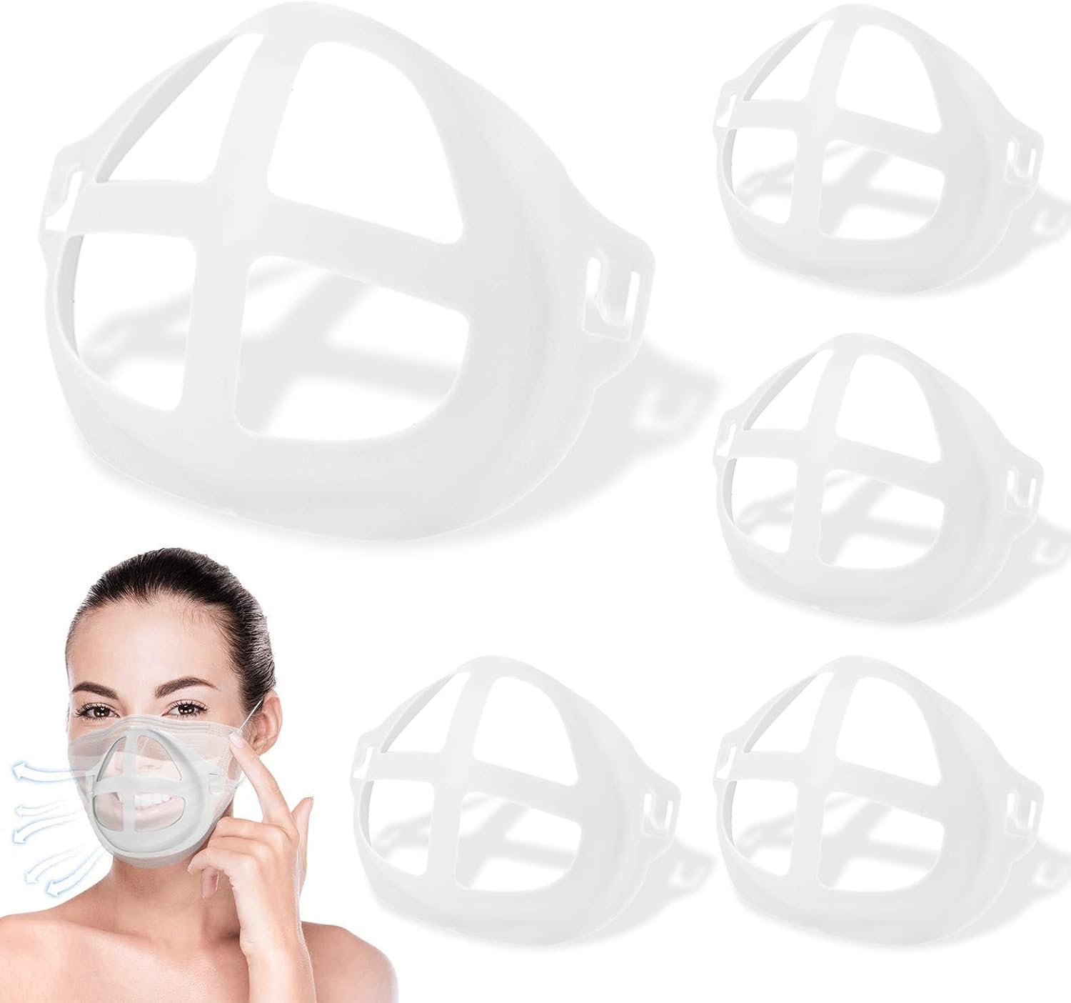 5PCS 3D Silicone Mask Bracket Internal Support Frame - Create More Breathing Space - Silicone Face Bracket for Adults