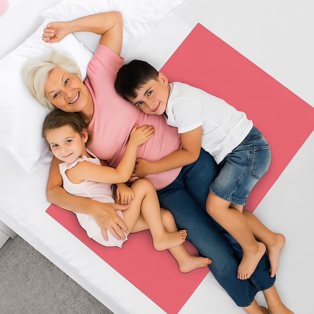 Zebaya Mackintosh Waterproof Rubber Sheet | Reusable Protective Mackintosh Sheet for Adults, Elderly & Babies | Dual Color, Skin-Friendly Oilcloth (Green - Red, 1 x 2 Meter)