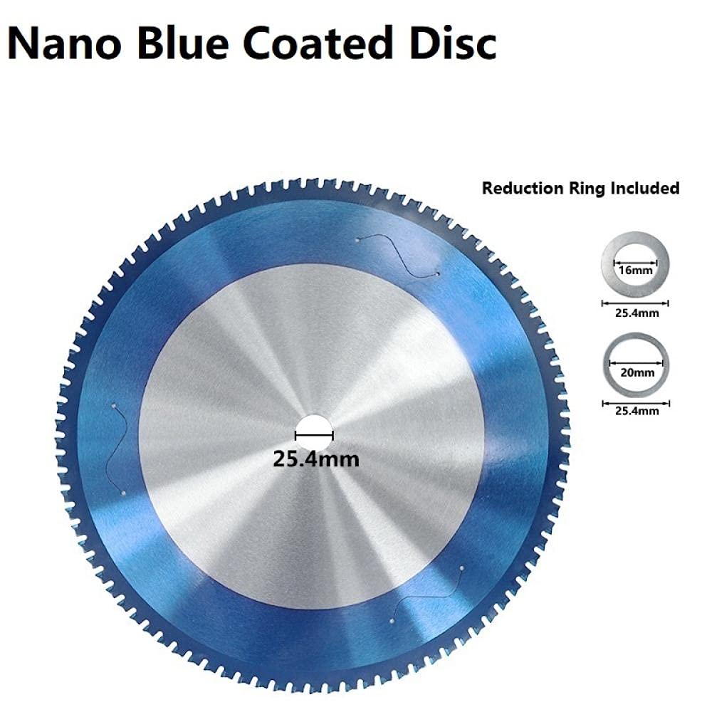 Lama da taglio in metallo 36/48/60/66/080/90/66/80 / 90T Carburo Circular Sew Blade 180-355mm Nano Blue Taglio del metallo rivestito blu-_305x2.4x1.8x25.4x60t._
