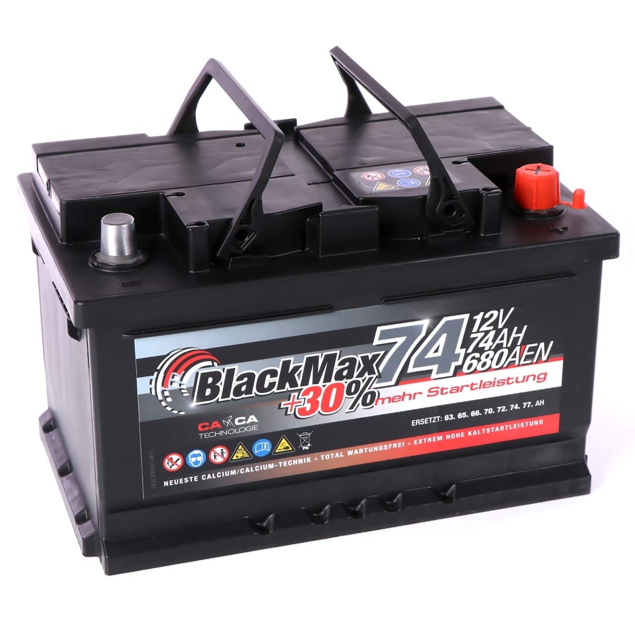 PKW Batterie Autobatterie 12V 74Ah BlackMax Starterbatterie statt 70Ah 72Ah 75Ah