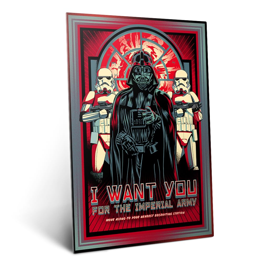 Displate Metallposter Star Wars – Tritt der Imperialen Armee bei – Propaganda – Darth Vader – Sammlergeschenk – Premium Wanddekoration Wandkunst Deko Film Poster – 32 cm x 45 cm