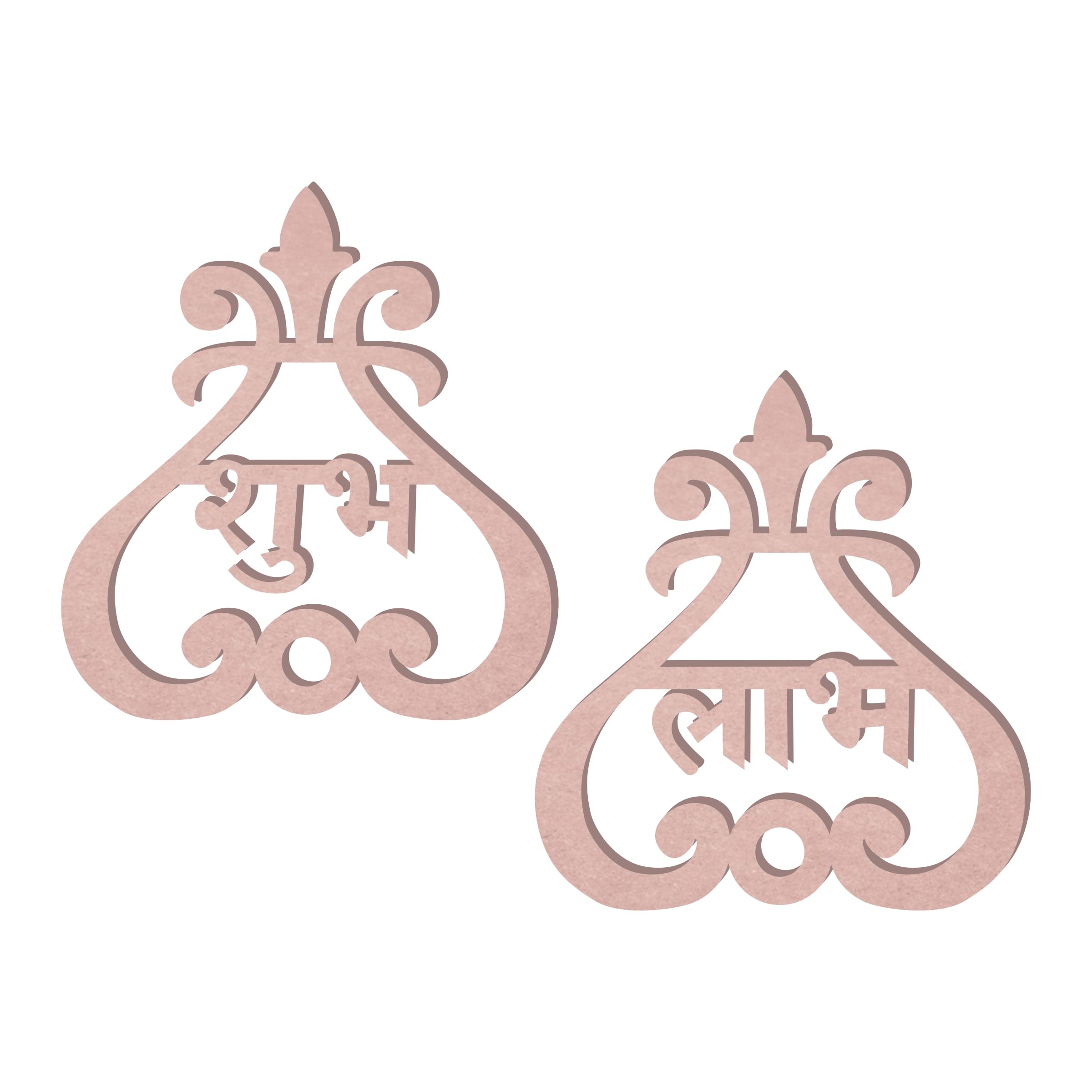 Shubh Labh Wooden Cutout Craft Shape for Diwali Celebration-image-33