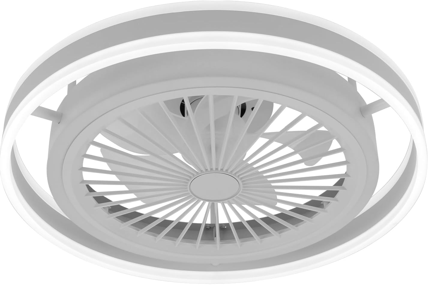 Ceiling Fan with Light and Remote, 20" Low Profile Ceiling Fan Light with 6 Speeds & 3 Color Temperature, 3200-6000K Dimmable Fandelier for Bedroom, Kids Room and Living Room (White)