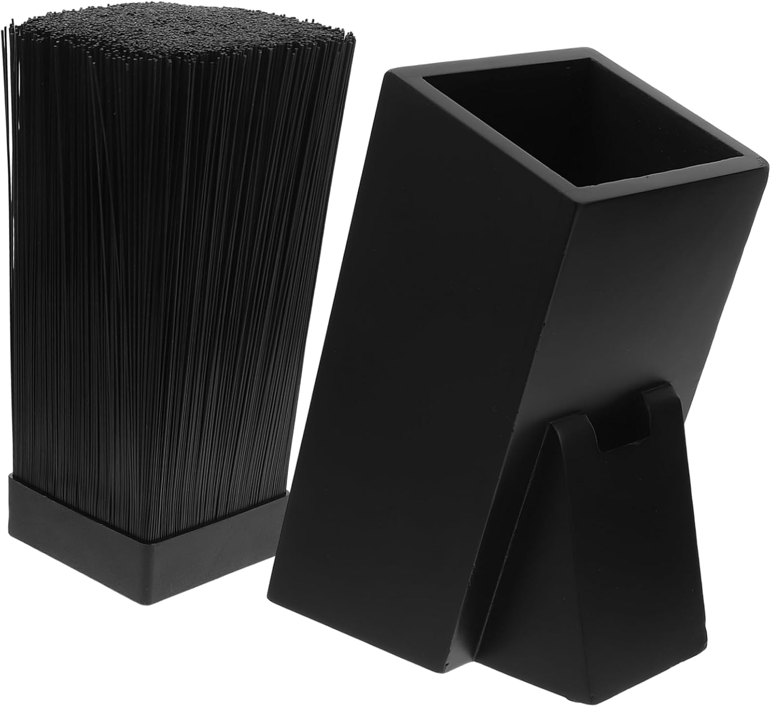 DECHOUS Multipurpose Kitchen Cutter Holder Black Wooden Knife Stand with Multi-function Storage for Organized Countertop for Home Chefs and Cooking Enthusiasts