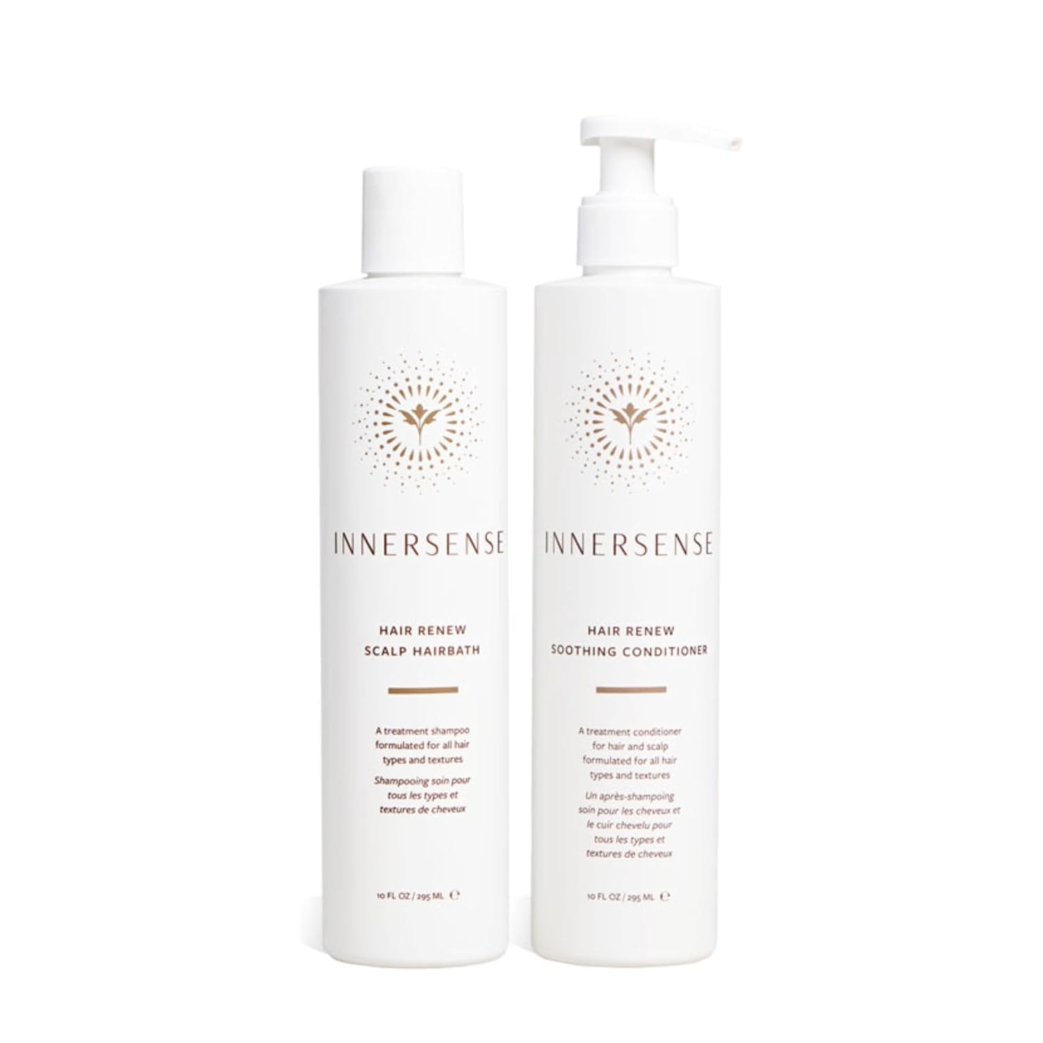 INNERSENSE Organic Beauty - Hair Renew Scalp Balance Duo with Hairbath + Conditioner (10 fl oz each) | Non-Toxic, Cruelty-Free, Clean Haircare