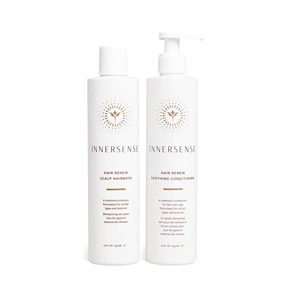 INNERSENSE Organic Beauty - Hair Renew Scalp Balance Duo with Hairbath + Conditioner (10 fl oz each) | Non-Toxic, Cruelty-Free, Clean Haircare