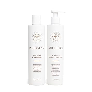 INNERSENSE Organic Beauty - Hair Renew Scalp Balance Duo with Hairbath + Conditioner 10 fl oz each | Non-Toxic, Cruelty-Free, Clean Haircare