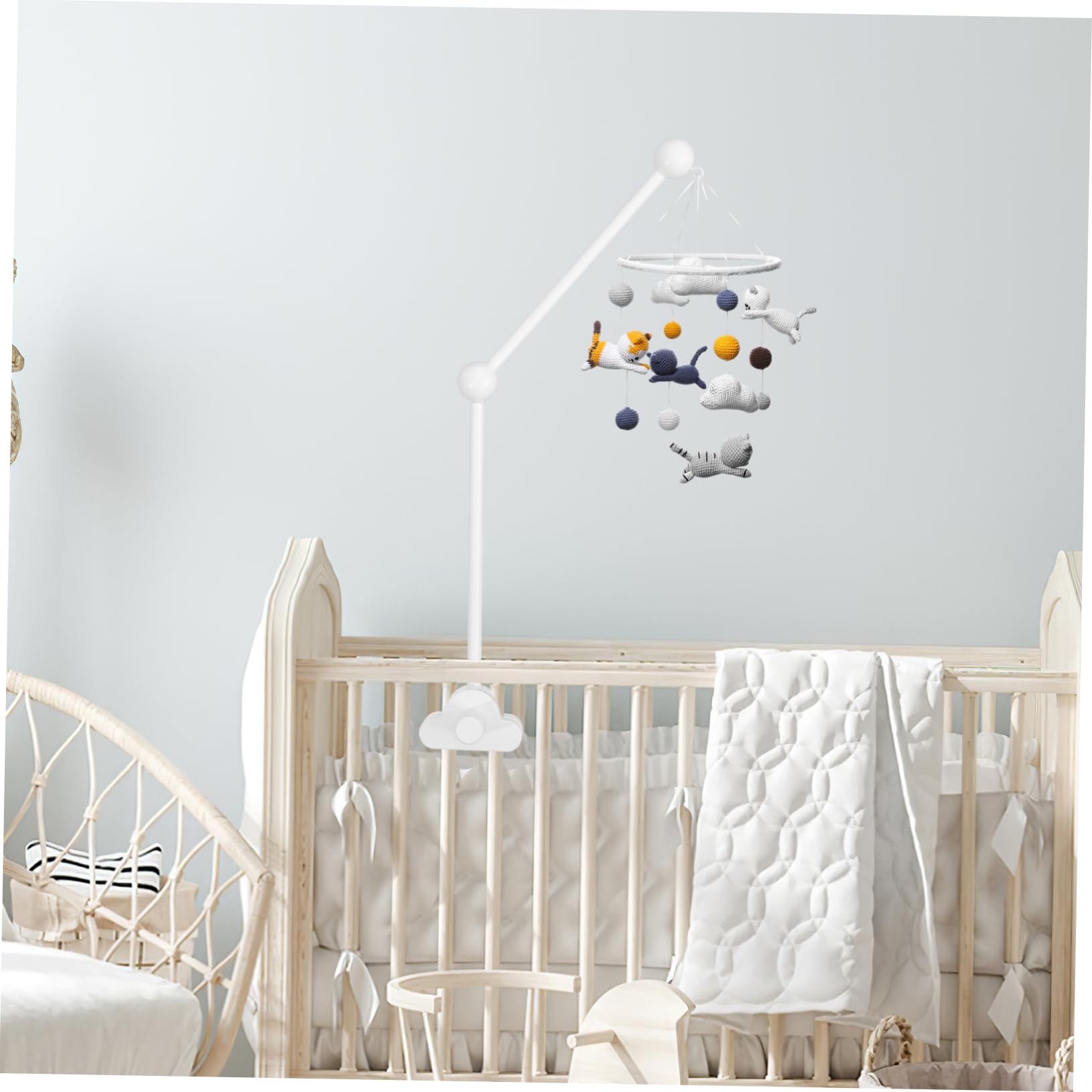 Babybett Mobile Halterung Aus Holz Mobile-ständer Mit Wolken-Design -arm Für Kinderzimmer -Halter Für Babybett Zubehör Zur Spieluhr Halterung