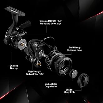 Piscifun Carbon X Spinning Reels, Light to 5.1oz, Carbon Frame and Rotor, 33LBs Max Drag, 10+1 Shielded BB, 5.2:1/6.2:1 High Speed Gear Ratio, Smooth Powerful Saltwater Freshwater Spinning Reel