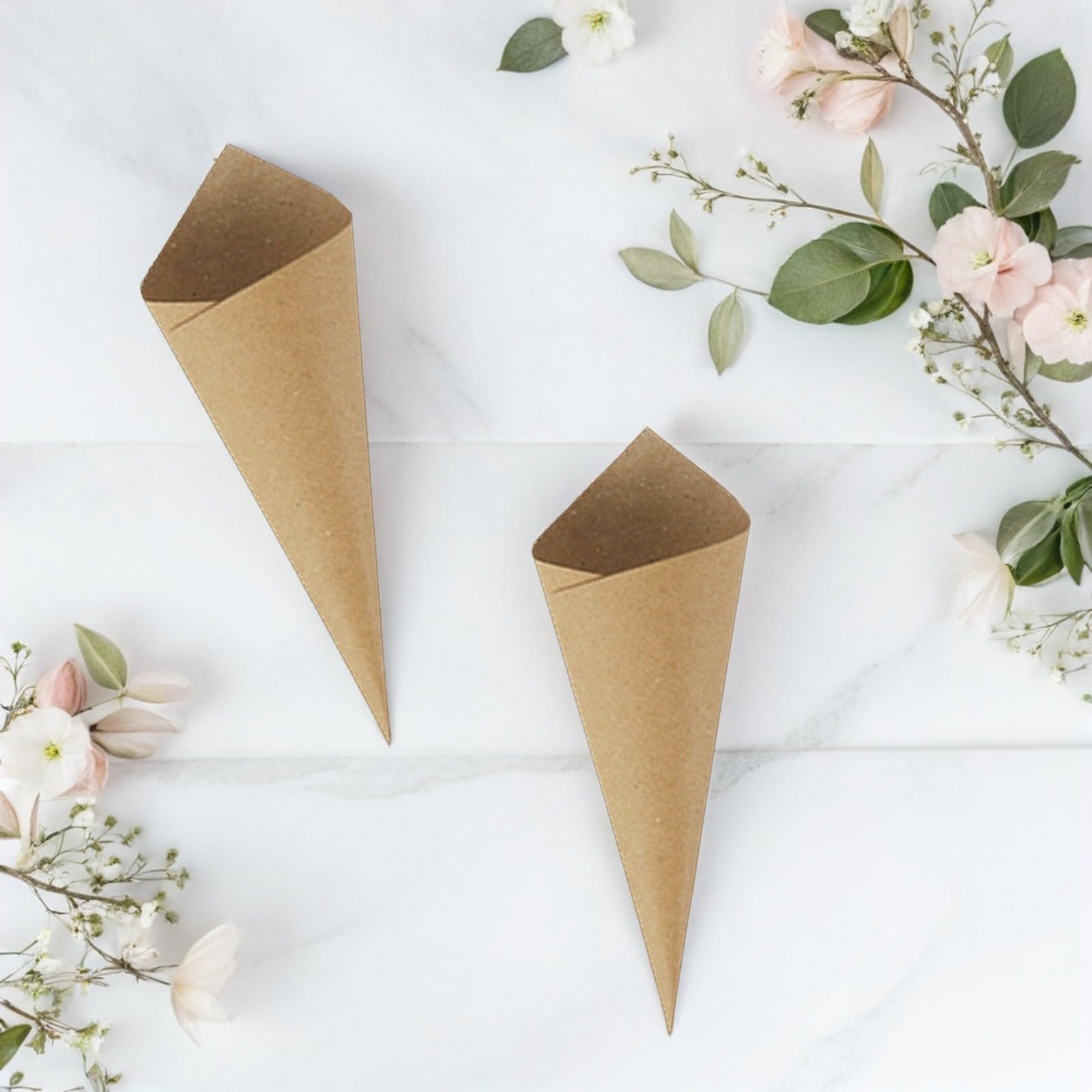 Artibetter Blütenkegel als Kleiner Blumenstrauß oder Konfettihalter aus Kraftpapier 120 Stück Langlebige Papierblütenzapfen für Hochzeit und Geburtstag Party
