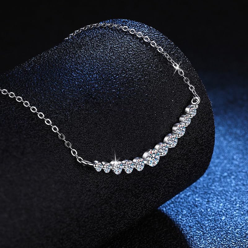 Image of Shining Diva Fashion Valentine Gift For Girlfriend Stylish Silver Plated Crystal Chain Pendant Necklace for Women and Girls