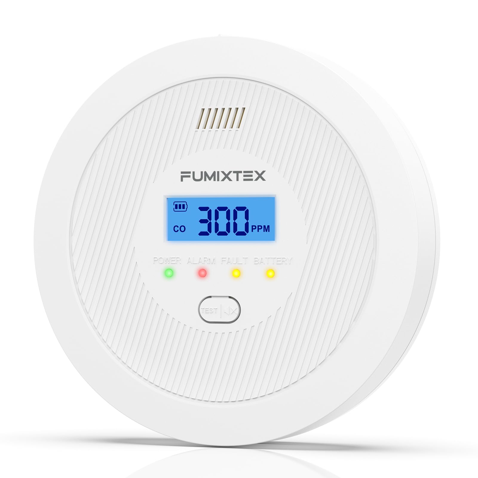 FUMIXTEX Carbon Monoxide Detector,10 Year Sensor Life CO Alarm,1 PCS