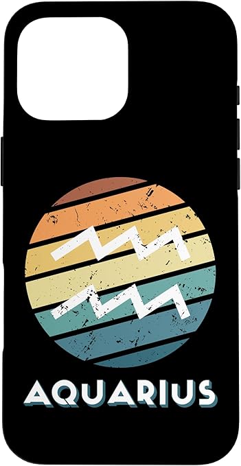 Aquarius Symbol Zodiac Sign Astrological Birthday Horoscope Case for iPhone 16 Pro Max