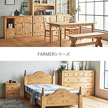 Amazon｜カントリー ベッドフレーム セミダブル パイン無垢材 スノコ