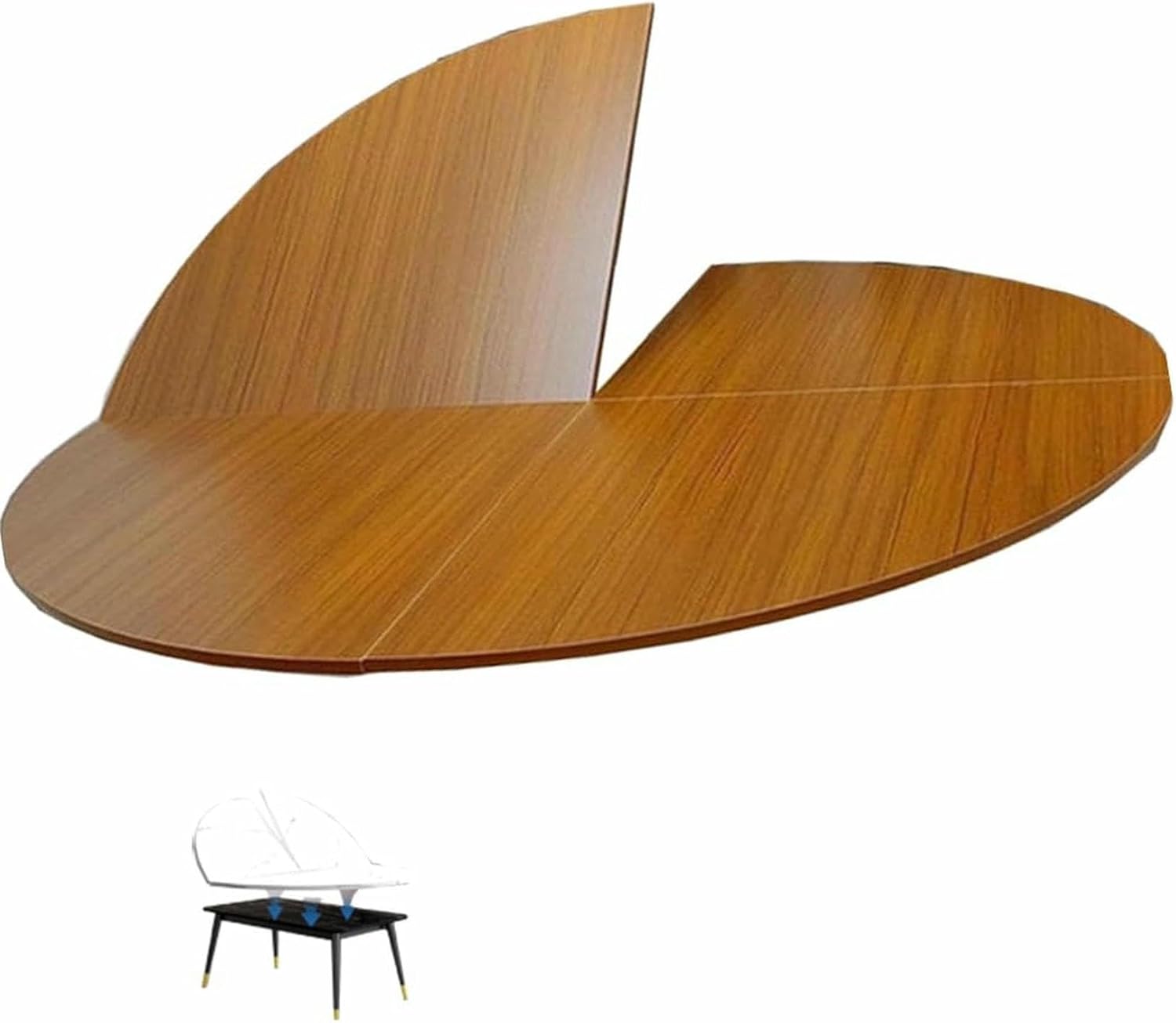 Wood Foldable Round Table Tops 59in 63in Dining Table Extender Top Catering Banquet Party Table Top Extender