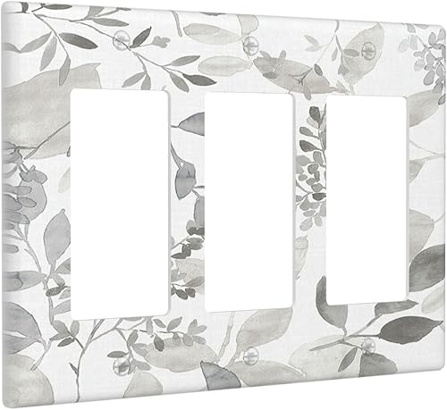 Miniatura 75 de Cubierta de interruptor de luz de palanca doble de 2 cuadras, color rosa, hongos, flores, placa de pared, placa frontal eléctrica, retro, años 70,