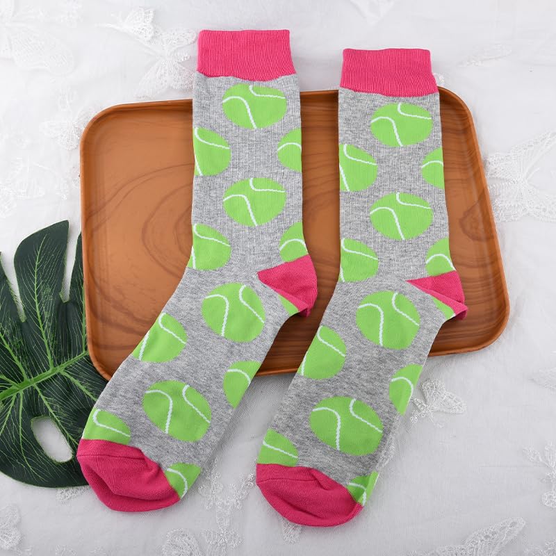 Novelty Tennis Gift Socks for Men Women Tennis Lover Gifts for Granddaughter Grandson Birthday Gifts for Daughter Son Tennis Player Gifts for Husband Wife Tennis Coach Fun Fuzzy Socks Cotton