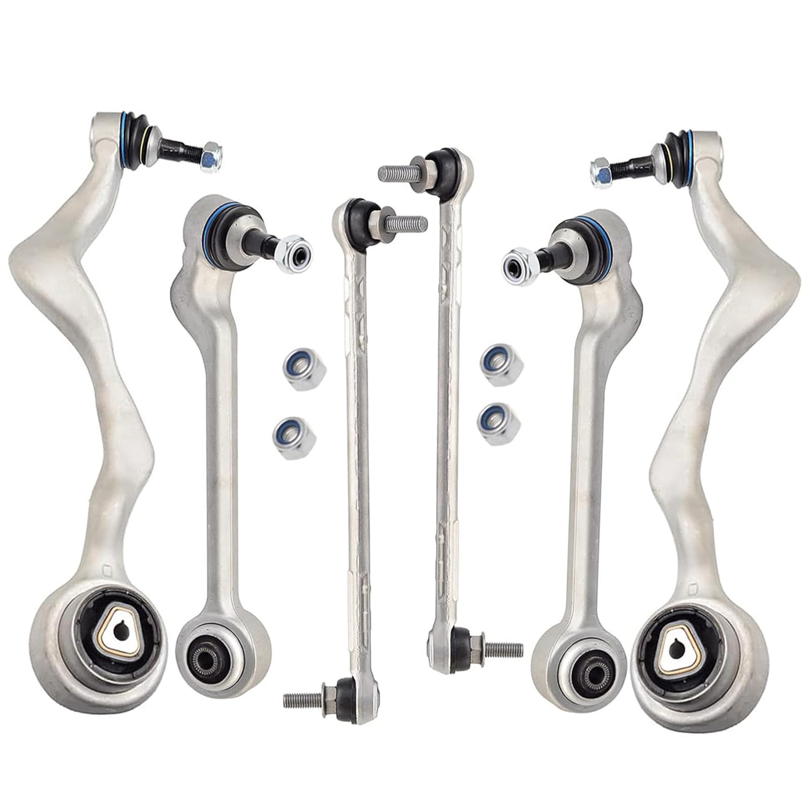 Photo 1 of ASTARPRO 6pcs Front Lower Forward and Rearward Position Control Arms with Ball Joint and Sway Bar Links Compatible with 2008-2014 BMW 128i 135i 323i 325i 328i 330i 335i 335is 335d X1