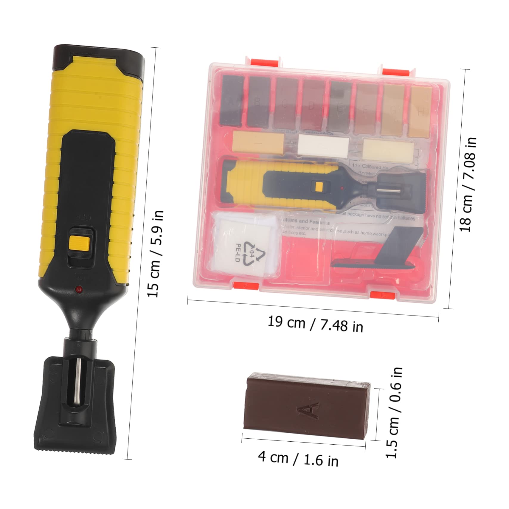 Kit de Réparation pour Plancher Stratifié, Cire à Bois 11 Couleurs, Chauffage Rapide, pour Rayures sur Sols, Comptoirs et Portes, Réparation Carrelage Fissuré | Bois, Zones Abîmées, Restauration Rapide, Blocs à Teinter, Forme Soignée