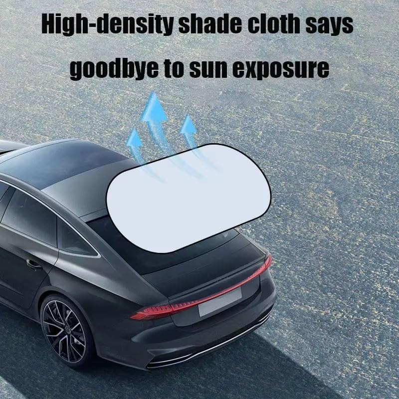Parasol Luna Trasera para MG MGS6 EV Trophy 2025 2026, Protector Solar Coche UV con Ventosas, Marco de Metal con Memoria Plegable, 98x49 cm, 1 Pieza