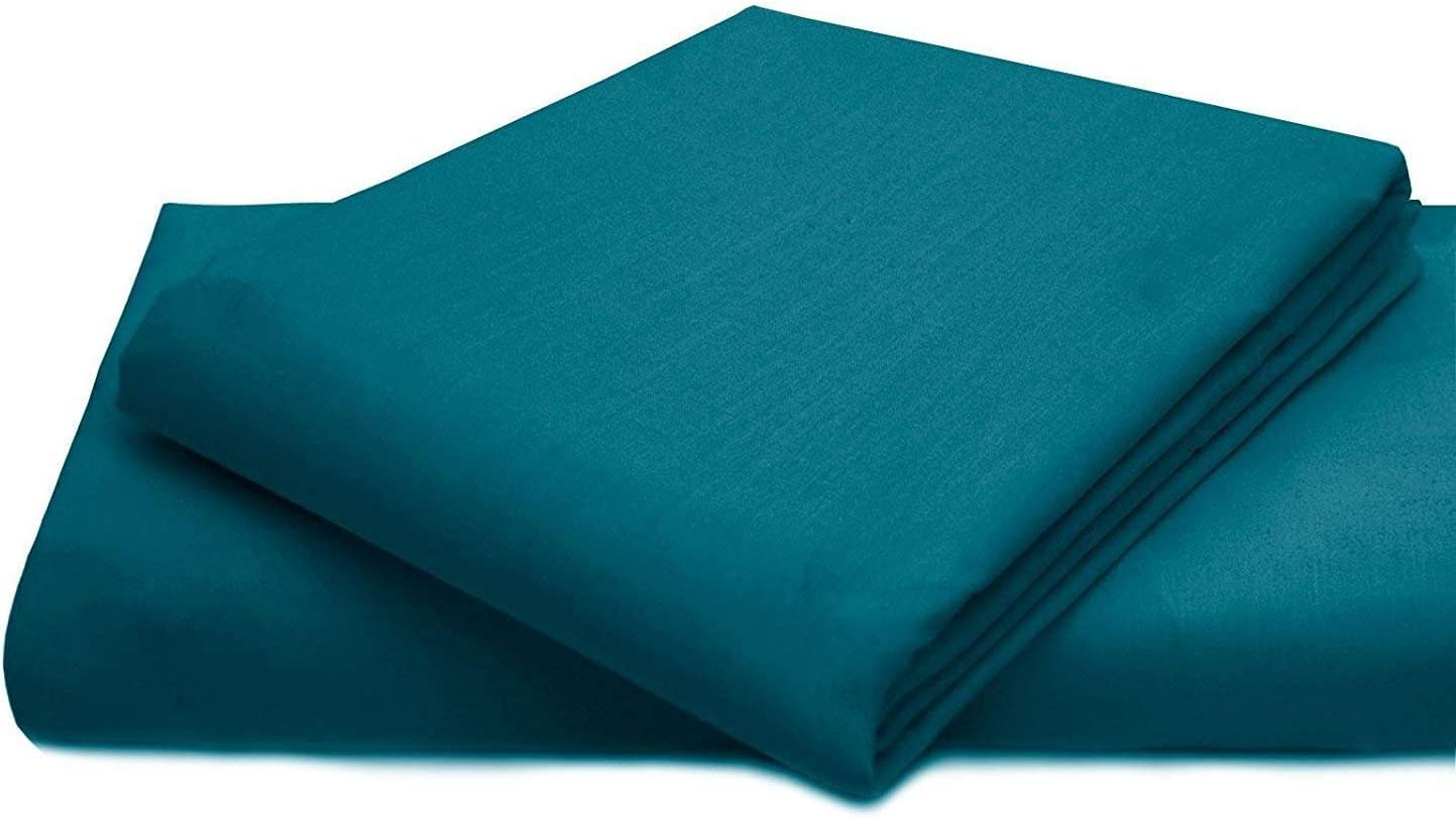 Comfy Nights PolyCotton Plain Dyed Flat Sheet Or Pillow Pair, King - Teal — image 1