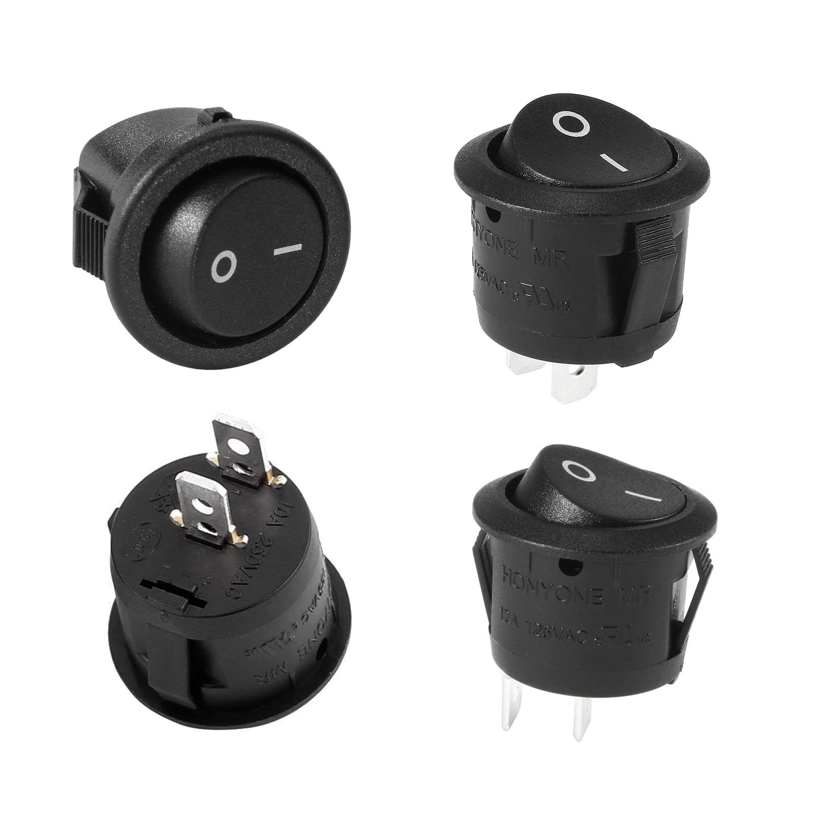 Snapklik.com : RuoFeng 10Pcs Snap-in Round Rocker Switch SPST Mini ...