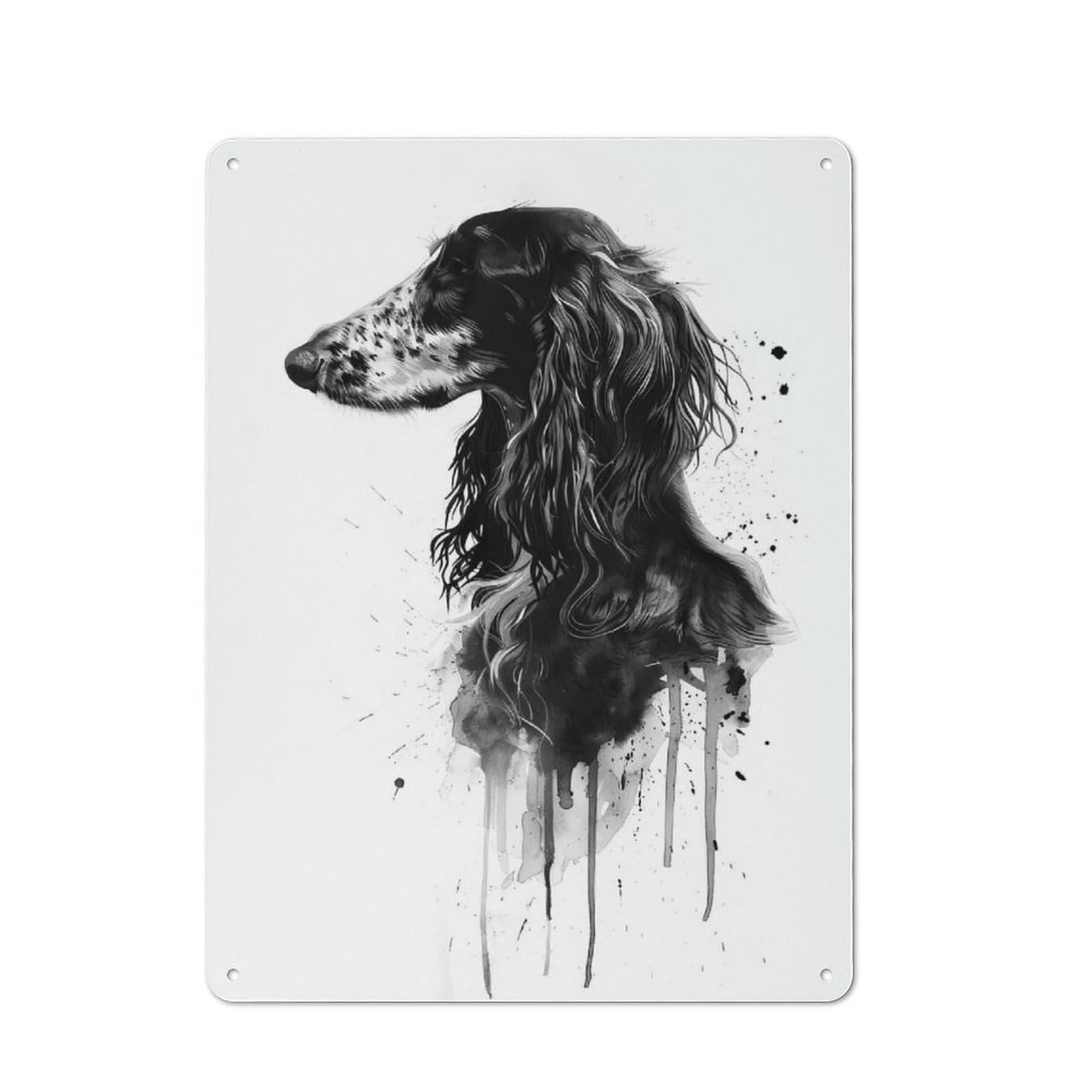 Junmoney Style-18 Afghan Hound Watercolor Vintage Tin Sign 40X30cm For Garage Wall, For Everyday Room Decor With A Vintage Look