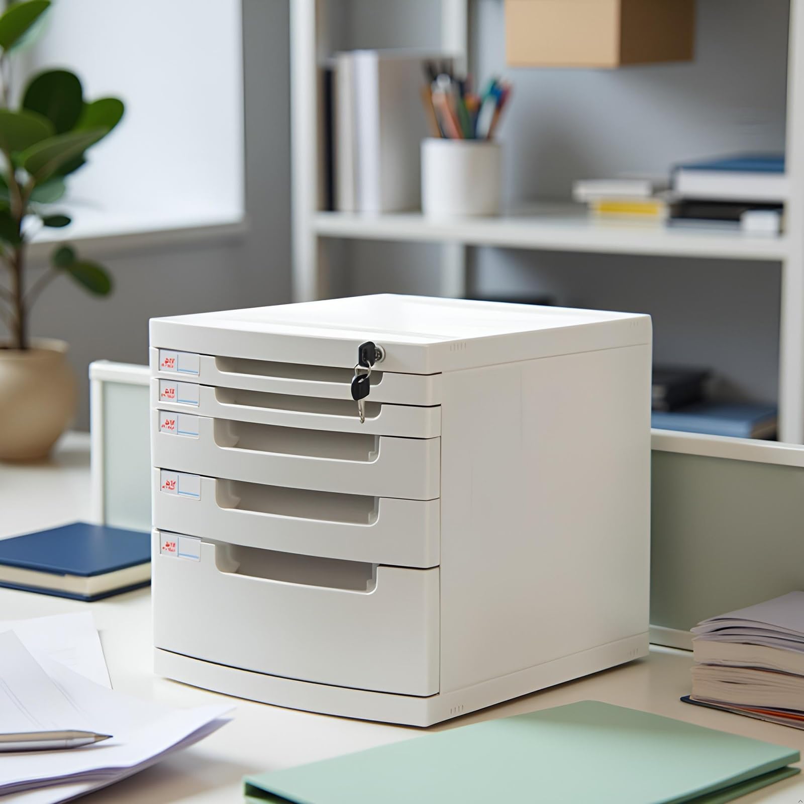 Scatola di archiviazione per documenti con serratura a 8 strati cassetto per documenti con chiave sicura fattura e archivio carta A4 per la gestione dei documenti finanziari di casa e ufficio