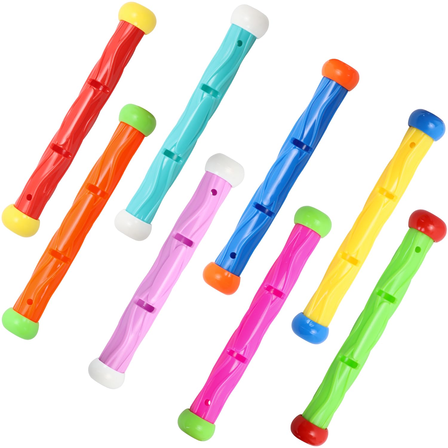 TOPWAYS Diving Pool Toys Set 8 Diving Sticks Diving Torpedoes Swimming Underwater Pool Training Toys Diving Games Training Children's Gifts (8PCS Diving Sticks)