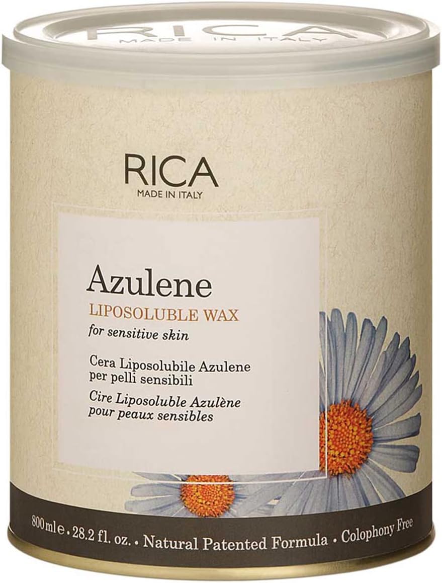 Rica Azulene Liposoluable Wax Hair Removal Cream Men & Women Waxing Formula for Face, Upper Lips, Bikini Areas & Legs Extra Soft & Smooth Skin (800ml)