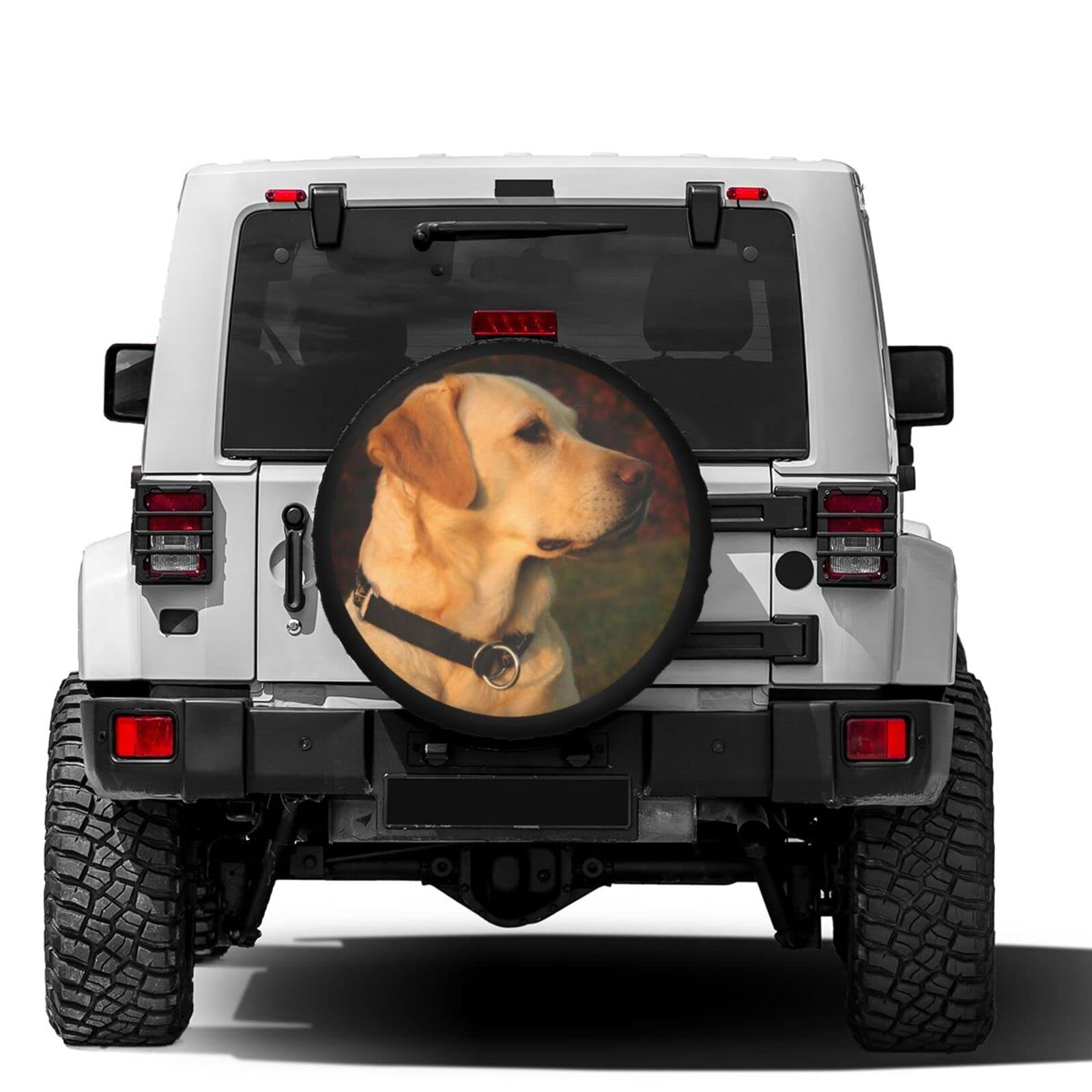 Foruidea Golden Lab Labrador Retriever Family Loyal Hunting Dog Spare Tire Cover Dust-Proof Wheel Tire Cover Fit Trailer, RV, SUV and Many Vehicle 14 Inch