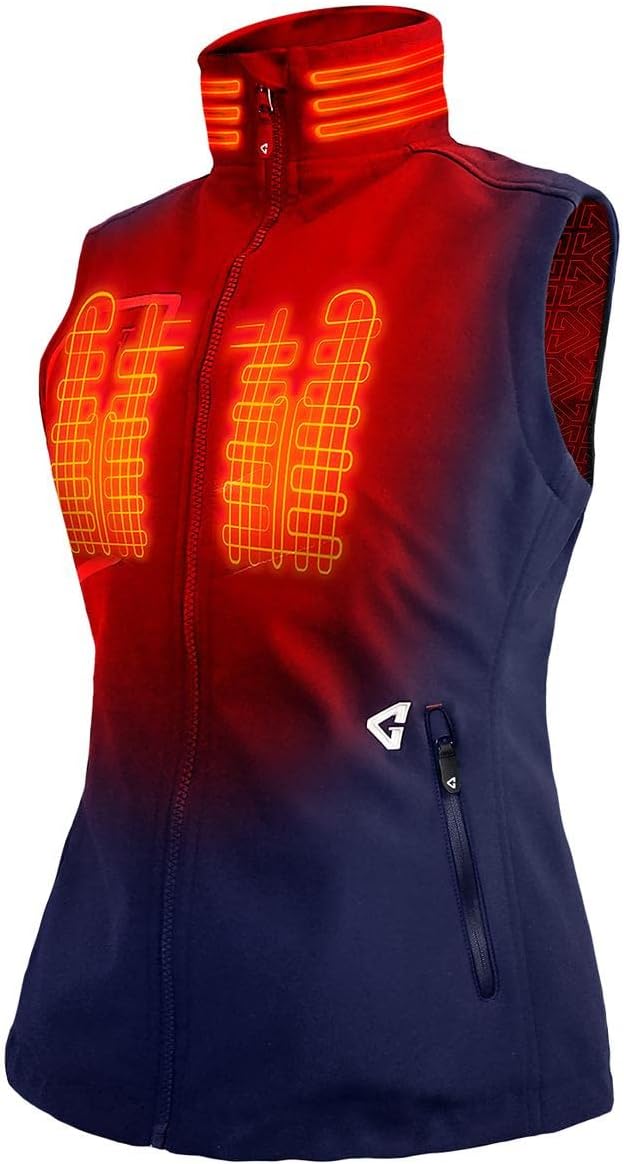 Gerbing 7V Women’s Torrid 2.0 Softshell Vest – Battery-operated Heated Vest for Women – 8 Hour Run Time