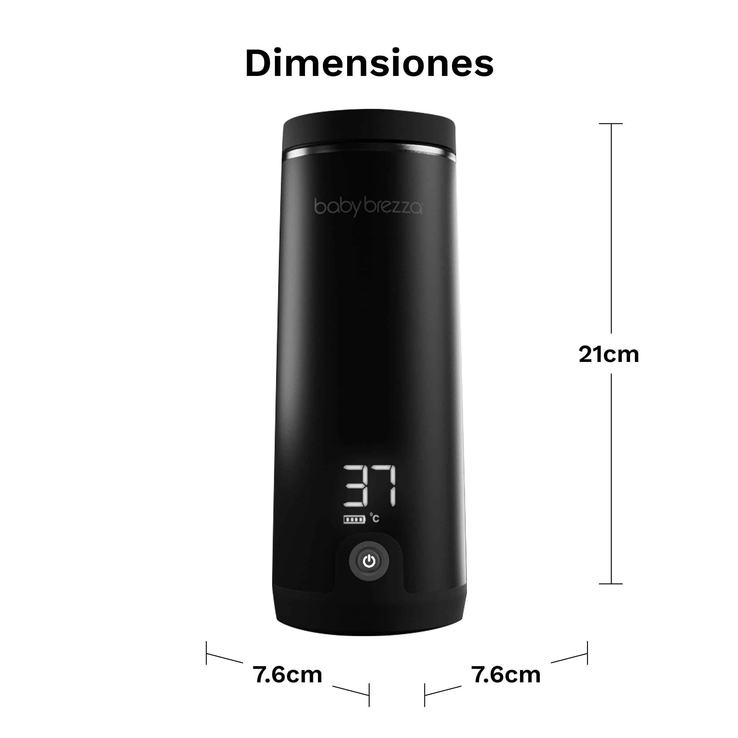 Baby Brezza Calienta Biberones Portátil Súperrápido - 67% Más Rápido - Calentador de Biberones Ideal para Viajes - Fórmula y Leche Materna - hasta 270 ml - Recargable, Negro