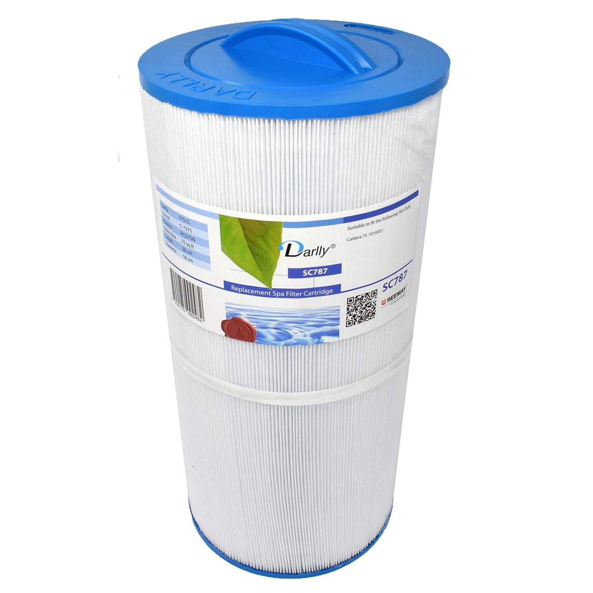 Darlly SC787 Hot Tub Filter Caldera 75 sqft - Replaces Unicel C97375, Pleatco PCD75N, Darlly 77515, and Magnum CA75