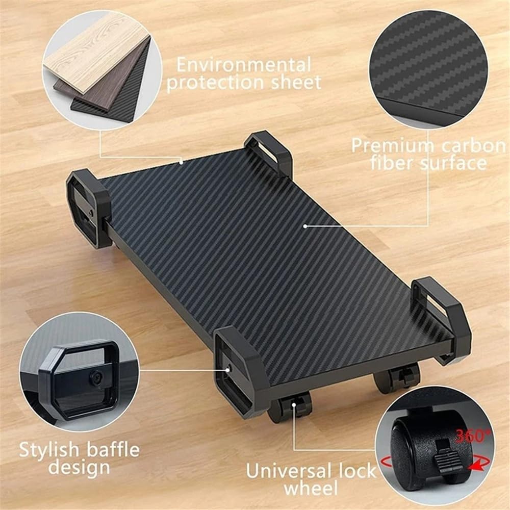 Supporto CPU, Supporto for PC da Pavimento, Supporto for PC Desktop sotto la scrivania for Ufficio Domestico, Nero