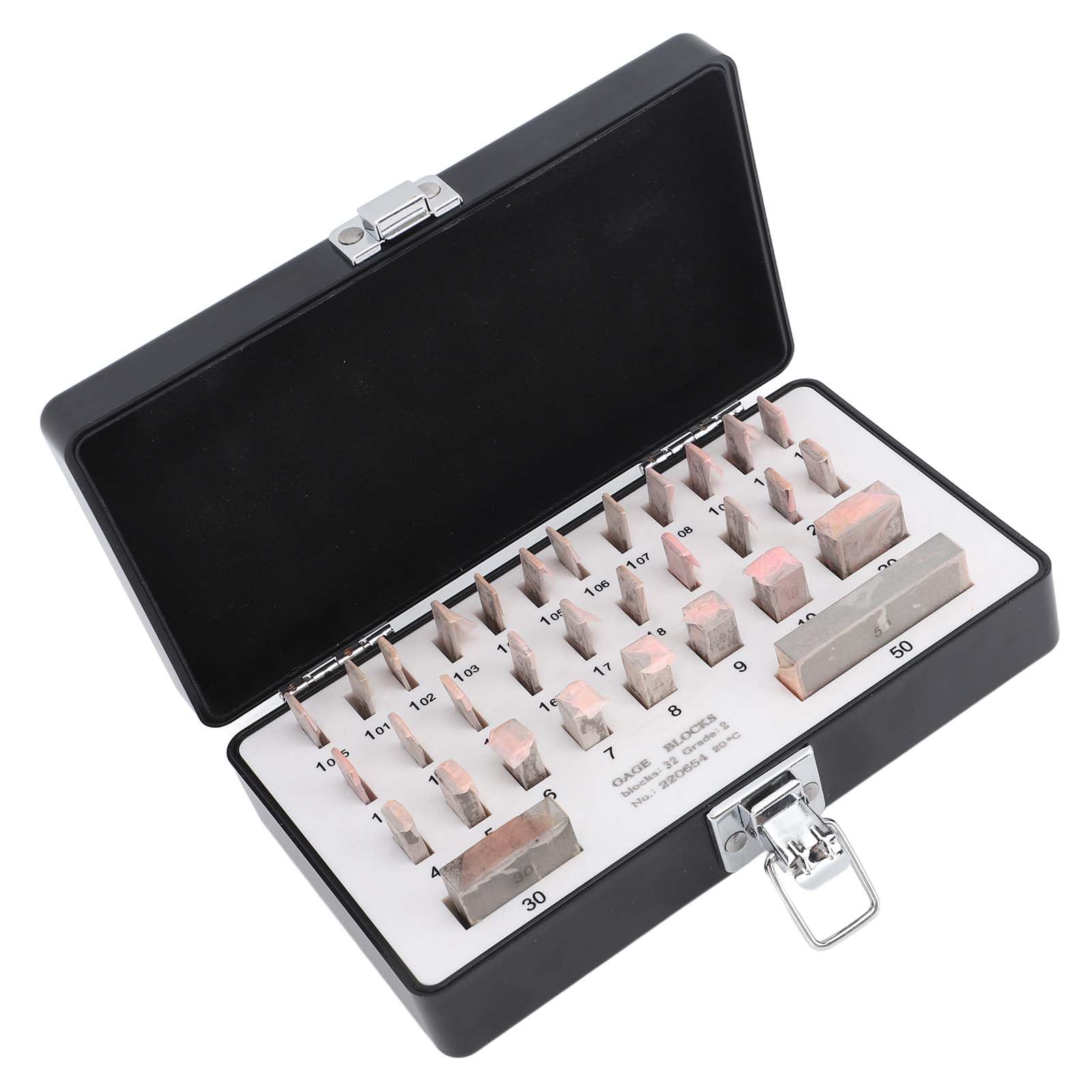 SIXRUN Juego de Bloques Patrón de Acero, Kit de Herramientas de Medición de Alta Precisión de 32 Piezas para Calibración con Estuche