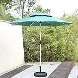 Parasol,2.7M Outdoor Dubbel Dakterras Tuinparaplu, Draagbare Patio Paraplu, Zeer Geschikt Voor Tuin, Strand Commerciële Activiteit Markt, Camping, Zwembadzijde