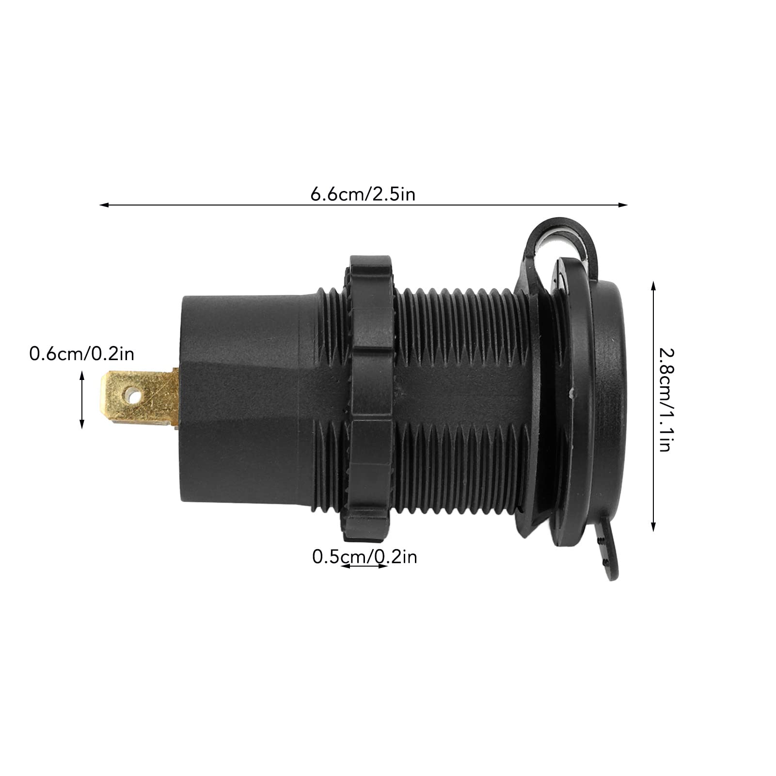 Caricatore a porta USB per auto Grcfumo, ricarica rapida da 12 a 24V 60W con terminale blu, adattatore di accendisigari per motocicli per barche per (Caricatore con cavo 60 cm/23.6in)