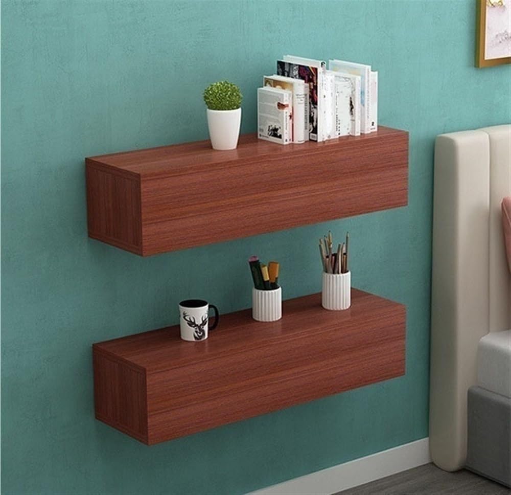 2 Pieces of Hanging Bedside Tables Bathroom Wall Cabinets and Drawers with Suitable for Bedrooms Living Rooms Bathrooms(Black)