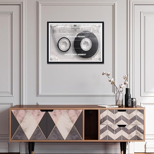 Miniatura 3 de Novatique Citas inspiradoras para pared, cinta de música, decoración de pared, cinta de audio retro, impresión en lienzo, decoración moderna de