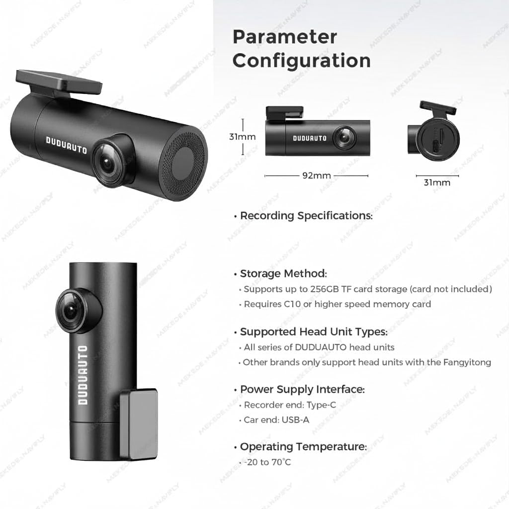 MekedeTech DUDUAUTO 2560 * 1440P Car DVR Dash Cam for Android DVD Player ADAS LDWS Navigation Auto Audio Voice Alarm Driving Video Recording