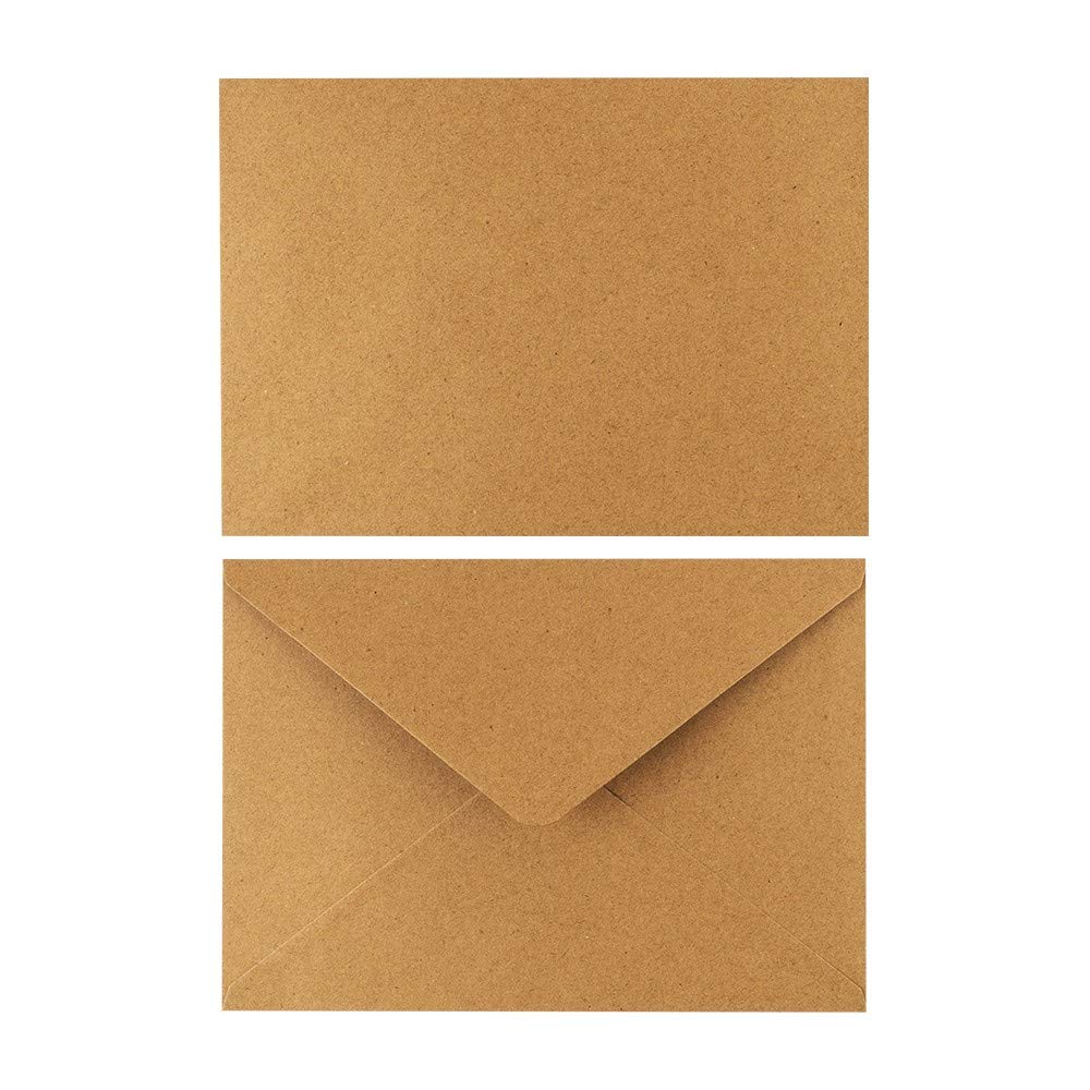 Sobres de papel de estraza, 100 unidades, 110 g/m², sobres, sobres para tarjetas de felicitación, invitación, tarjetas de cumpleaños (DIN C5, 16,2 x 22,9 cm)