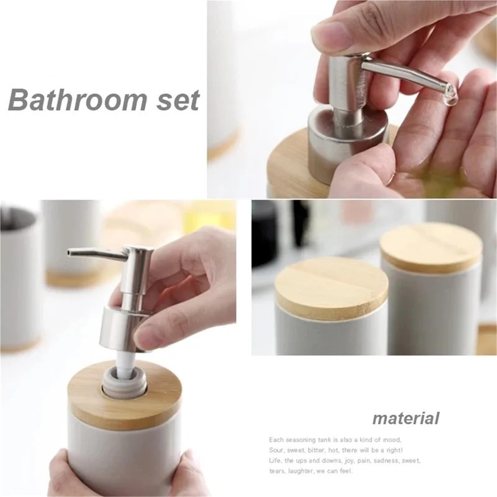 Accesorios BañO Set de Accesorios baño, dispensador jabón, Soporte for Cepillo Dientes, Vaso, Producto cerámica for el hogar(2Cup1Bottle-black)