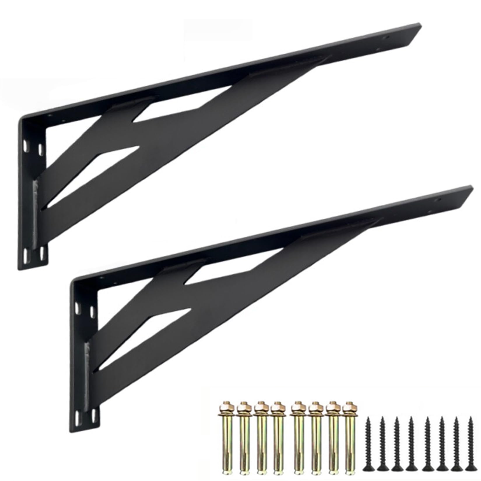 2 Piezas Soportes para Estantes de Pared, Escuadra para Estanterías,Soporte para Estanterías Pesados,Soportes Estantes Triangulares de 90 Grados Angular,con Tornillos (60cm)