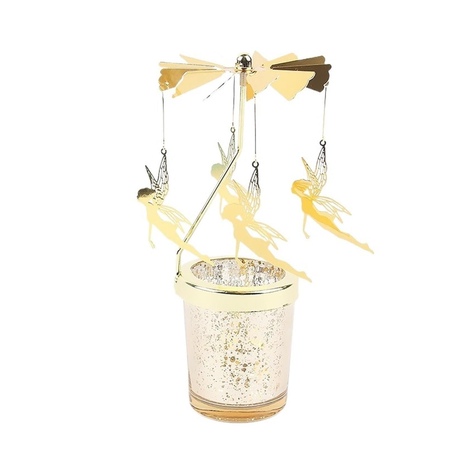 Candle Holders Rotating Candle Stick Holder Gold Candlestick Home Decoration Romantic Valentine's Party Room Decor Carousel Stand(Style2)