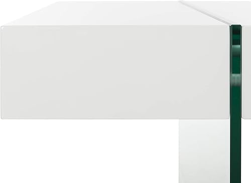 Miniatura 8 de Safavieh Página de inicio Jacob Mesa de centro con patas de vidrio y blanco Blanco/Vidrio,Marrón/Transparente,Natural /