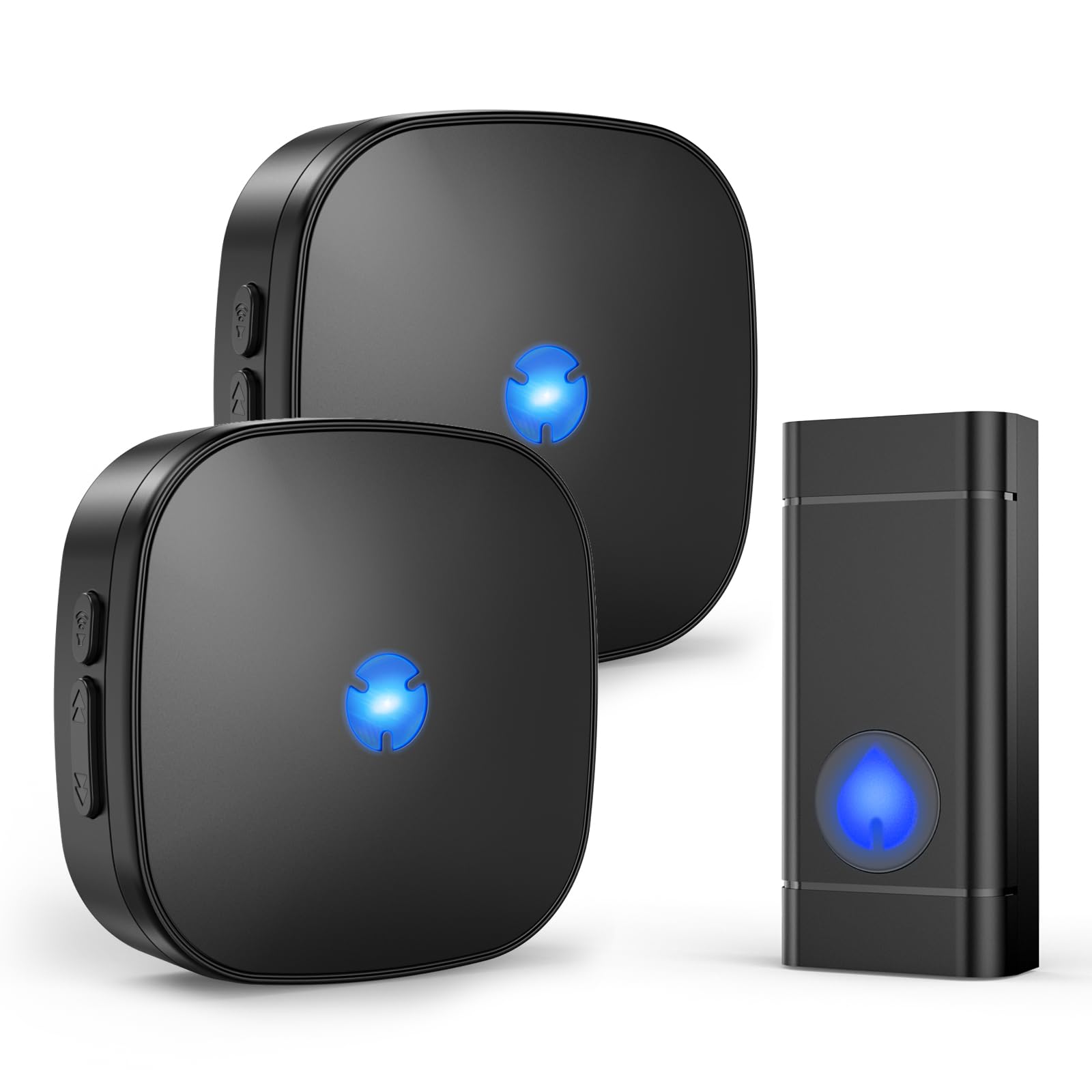 Wireless Doorbell Chime - Waterproof Door Bell Kits with 58 Chimes 5 Volume Levels Mute & LED Flash Plug-in Receiver - Door Bell Ringer Wireless doorbells for Home