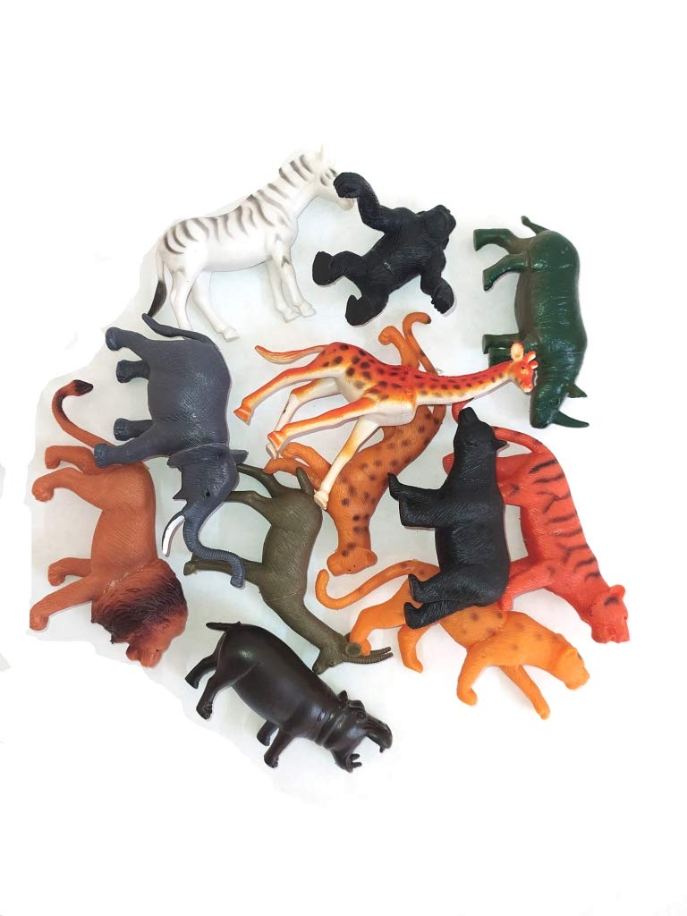 12 Psc Natural World Wildlife Jungle Realistic Figures Animal Toys for Kids (Multi-Color).